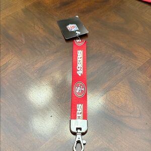 NFL 49ers Red and White Lanyard